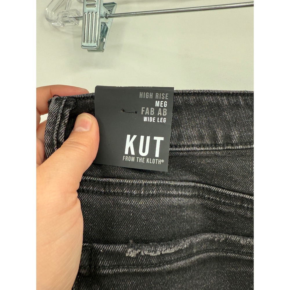 Kut from the Kloth Black High-Rise Wide Leg Jeans with Sparkle - Picture 9 of 11
